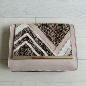 Diane Von Furstenberg Pink and Brown Chevron Mini Bag